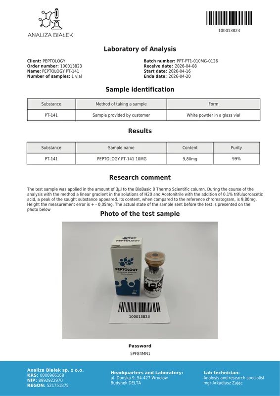 PT-141 (Bremelanotid) 10 mg – Melanocortin-Rezeptoragonist – Bild 2